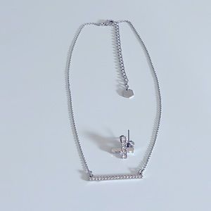 Touchstone Crystals by Swarovski Pave Bar necklace and earrings set